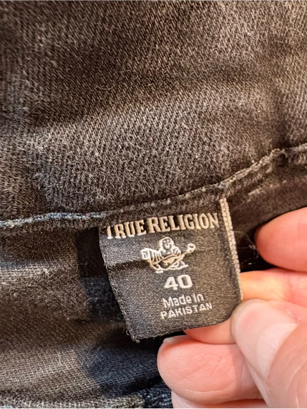 True Religion Ricky Made in USA Relaxed Straight Jeans Black Wash Denim Sz 40🧡